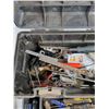 Image 5 : Plastic Tool Box, Tin Shears, Strap Wrench, Hack Saw, Metal File, C Clamp, Mallet, Misc