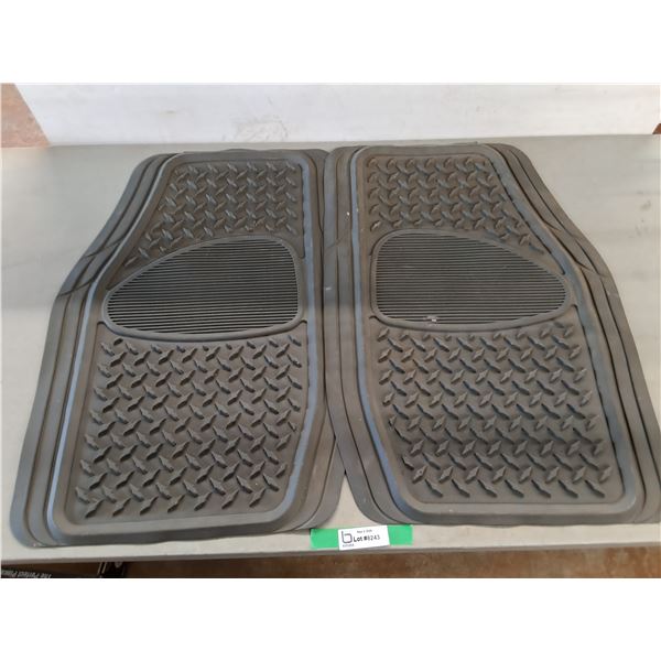 (2) Rubber Car Floor Mats 28" x 18"