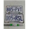 Image 1 : (2) Ontario License Plates