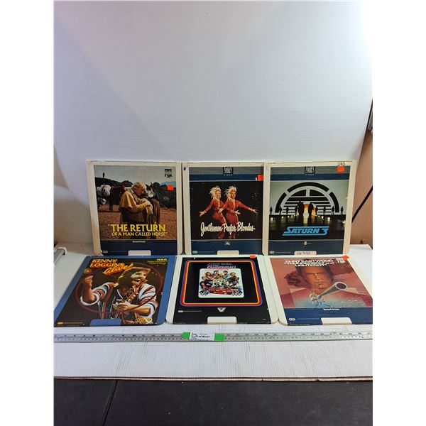 (6)  Laser Disc Movies- Gentlemen Prefer Blondes, Saturn 3, Kenny Loggins Alive