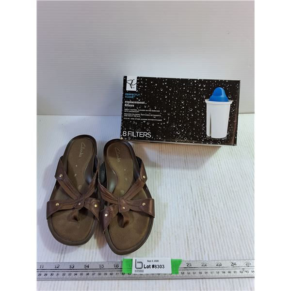 Clarks Womens Sandals Approx Size 8.5-9, (6) Replacement Water Filters
