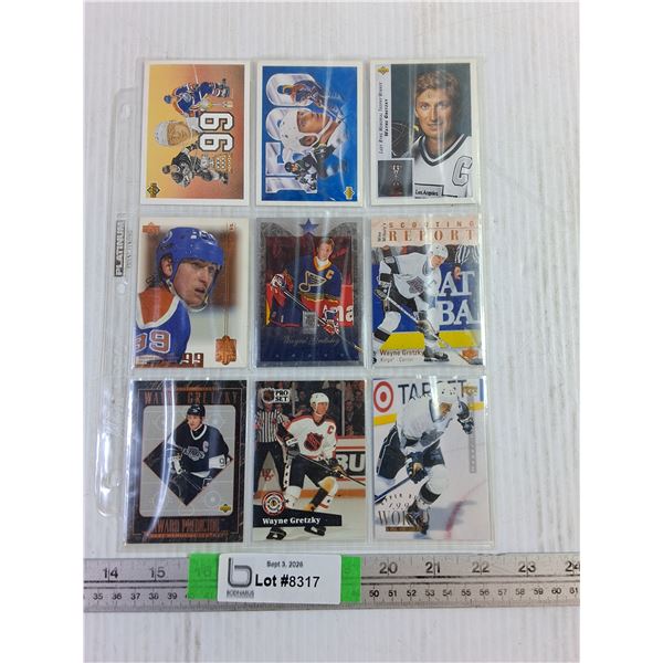 (9) Assortment Of Wayne Gretzky Hockey Cards- Cannot Authenticate
