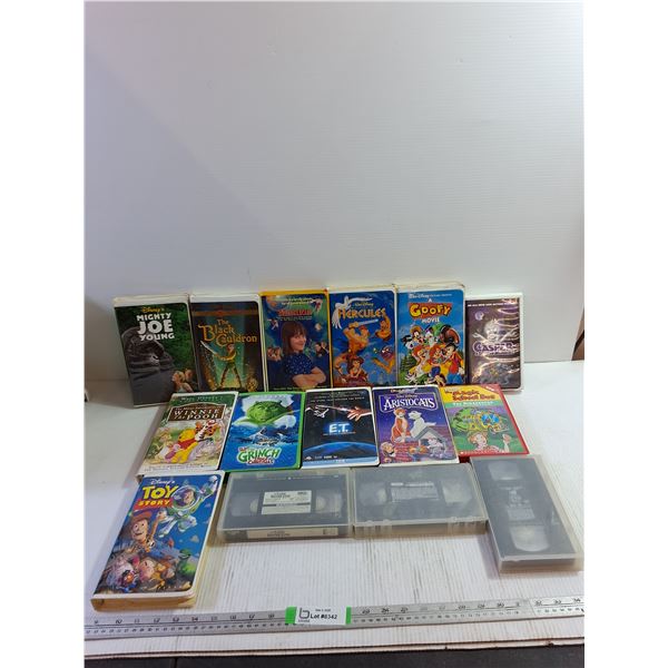 (15) VHS- ET, French,Waterborne, Magic School Bus, Toy Story, Hercules, Matilda