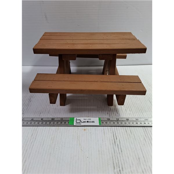 (10 Handmade Miniature Wooden Picnic Table-11"x12"