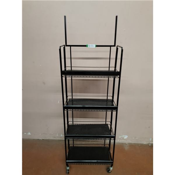 *4 Tier Metal Shelf on Wheels-60"(wheels to top)x19"x10", Pickup Only