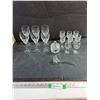 Image 1 : Assorted Glassware - (14) Wine Glasses, Glass Jar, Ladle