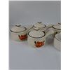 Image 3 : (6) Stoneware Soup Bowls with Floral Details