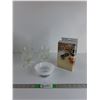 Image 1 : (1) Crystal Bowl with Floral Details, (2) Glasses, Rolling Circle Cutter Set