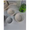 Image 7 : (2) Trays, Ceramic Gravy Separator, Ceramic Pitcher, Misc
