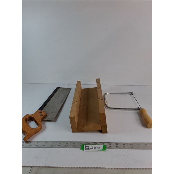 Wooden Mitre Box, Backsaw, Coping Saw