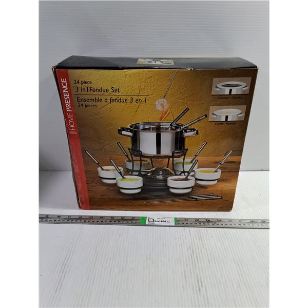 24 Piece 3 in 1 Fondue Set (NIB), Pickup Preferred