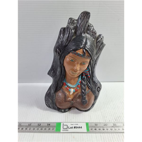 Vintage Ceramic Decor of Native American Woman