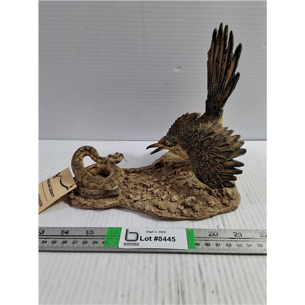 Resin Sculpture-Roadrunner vs. Rattlesnake-8" long-small chip
