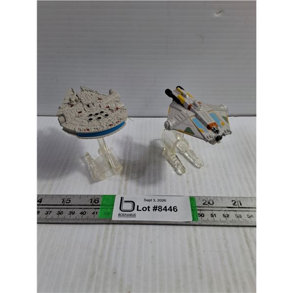 (2) Star Wars Die-Cast Millenium Falcon and Rebels Ghost Starship