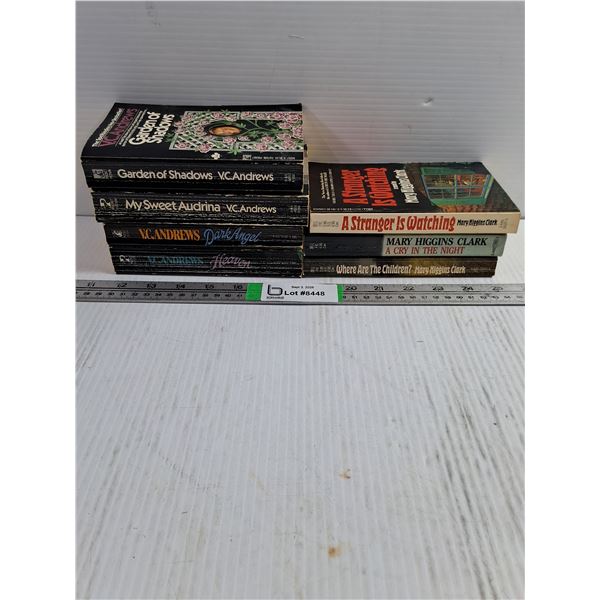 (7) vintage Paperback Novels by V.C. Andrews and Mary Higgins Clark