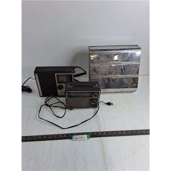 (2) Vintage Portable Radios - Both Power On, Vintage Multi Kitchen Roll Holder
