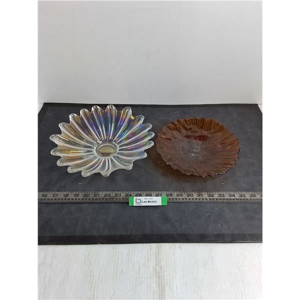 (2) Glass Platters