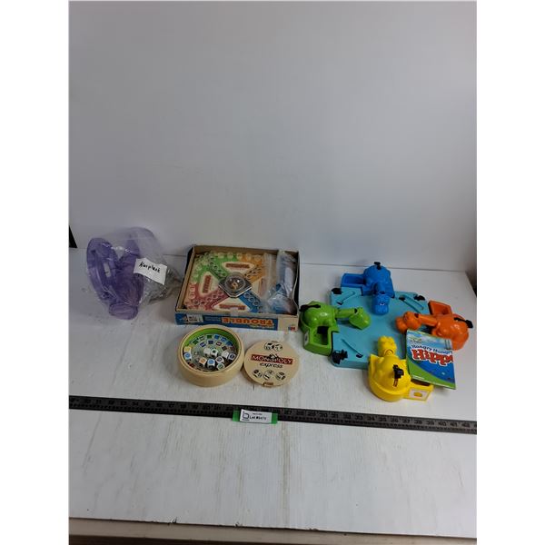 (4) Vintage Board Games - Trouble, Hungry Hippo, Monopoly Express, Kerplunk