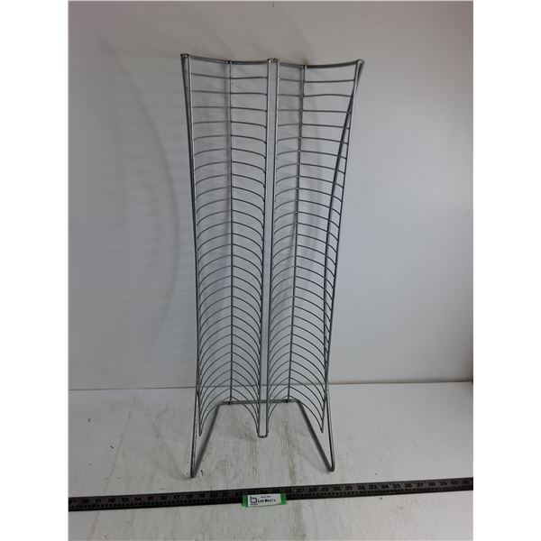 Metal Wire Media Stand - Holds 60 CDs/DVDs - 32x12x9" - Pickup Preferred