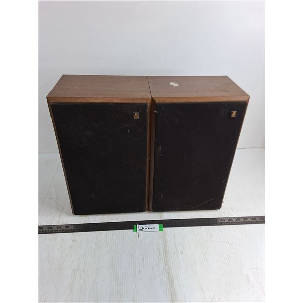 Pair of Acoustic Research Speakers - Untested, As is - 16x8x9.5" Each