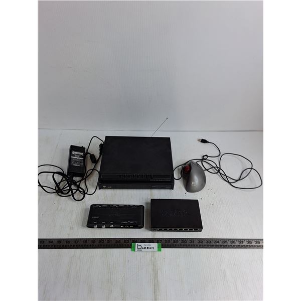 Shaw Direct Receiver, AV Selectors, D-Link, Logitech Ergo Mouse - All Untested, As is