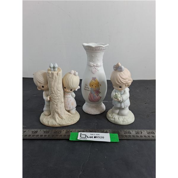 (3) Precious Moments/Jonathan David Ceramic Ornaments