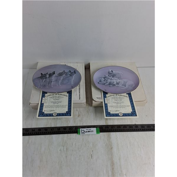 (2) Decorative Plates featuring Wolves w/COAs