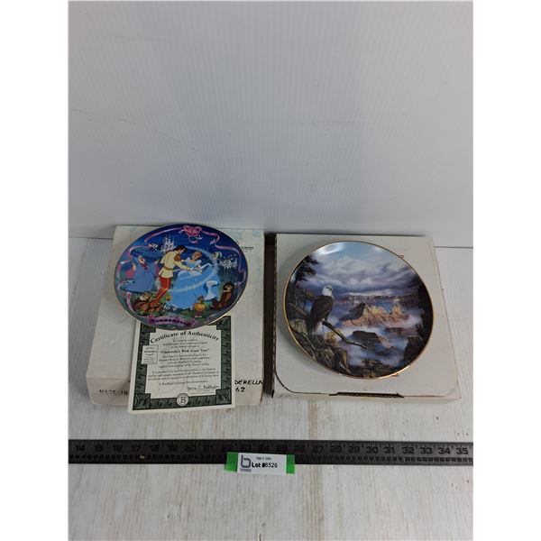 (2) Decorative Plates - Cinderella Musical & Bald Eagle