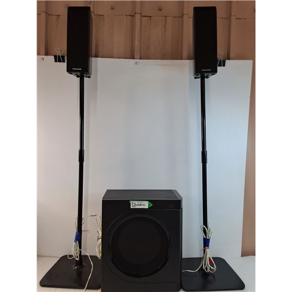 Panasonic Speaker Set - Not Tested- Large one 12.5 x 7 x 14 - Tall ones 44"