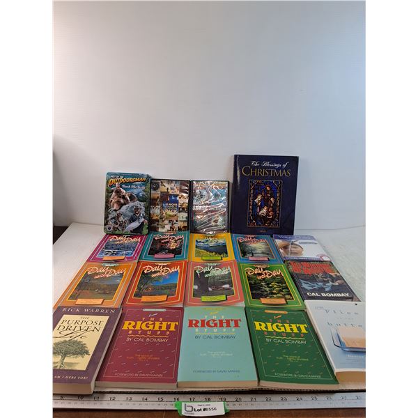 Assorted DVDs and Books - Journey Through the Bible, Hunting DVDs, Horse Movies, Etc