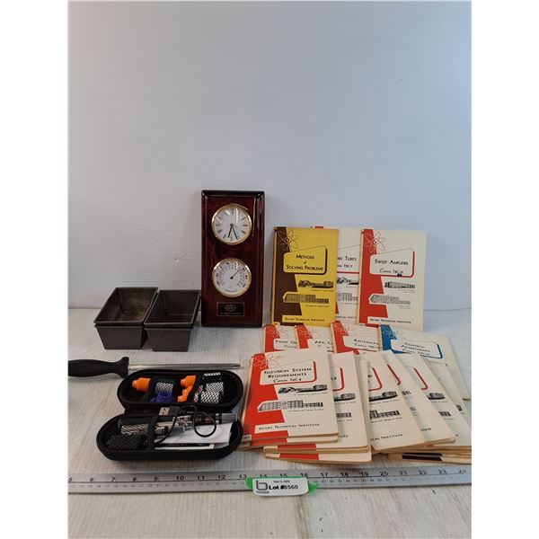 Vintage School Books, Clock/Thermometer, Electronic Cigarette Kit, Misc - Cannot Ship