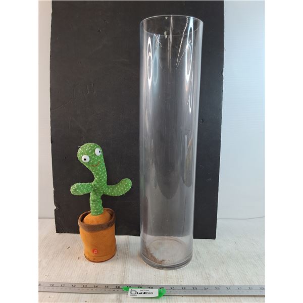 Large Glass Vase, Dancing Cactus Toy