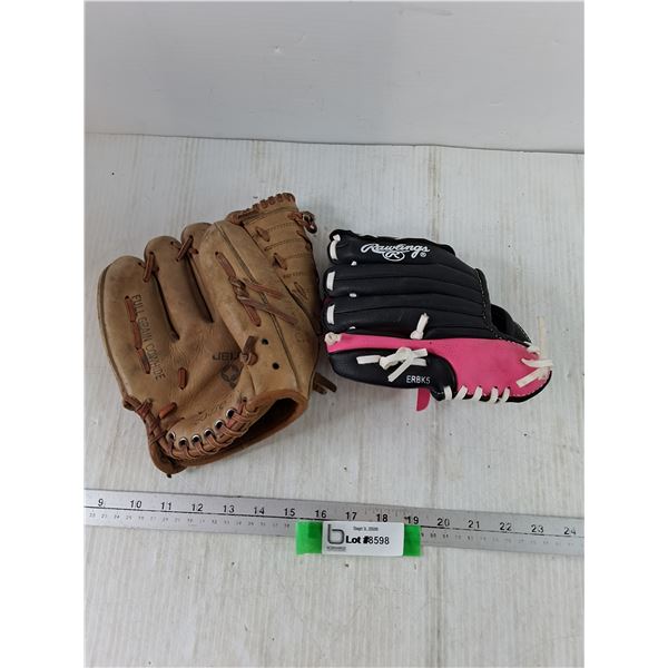 (2) Baseball Gloves, ~Junior Sized Jelinek and PL85PB 8 1/2" Rawlings Players Series