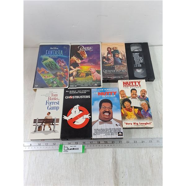 (8) VHS Tapes, Nutty Professor, Ghostbusters, Grumpier Old Men, Forrest Gump