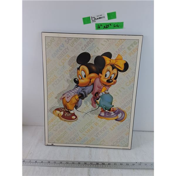 Walt Disney Mickey and Minnie Mouse Poster on Frame