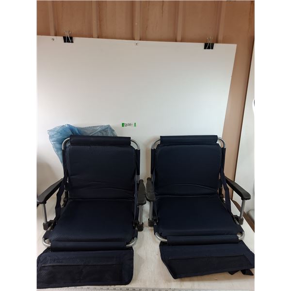 (2) Blue Stadium Folding Seats In Large Bag