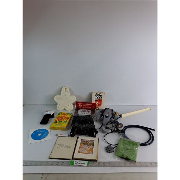 (4) Game Controllers (2) Are Nintendo, How To Win Nintendo Games Book, Wave Music System Disc, Misc