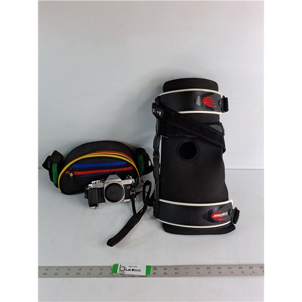 Canon AL -1 Camera With Case As Is, Knee Brace