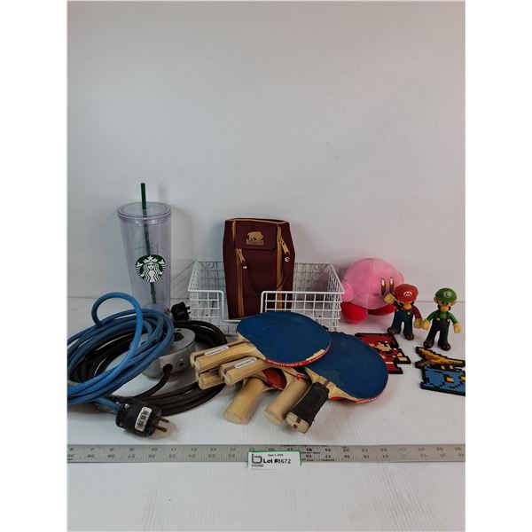 Extension Cords, Ping Pong Paddles, Starbucks Cup, Misc