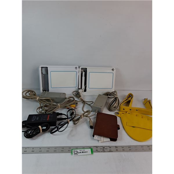 U Draw Game Tablets (2), Various Adaptors, Tool Belt, Wallet - As Is