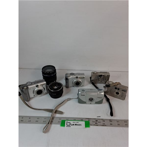 Assorted Cameras and Camera lens - As Is