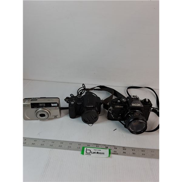 Assorted Cameras (3) - Minolta, Lumix, Ricoh - As Is