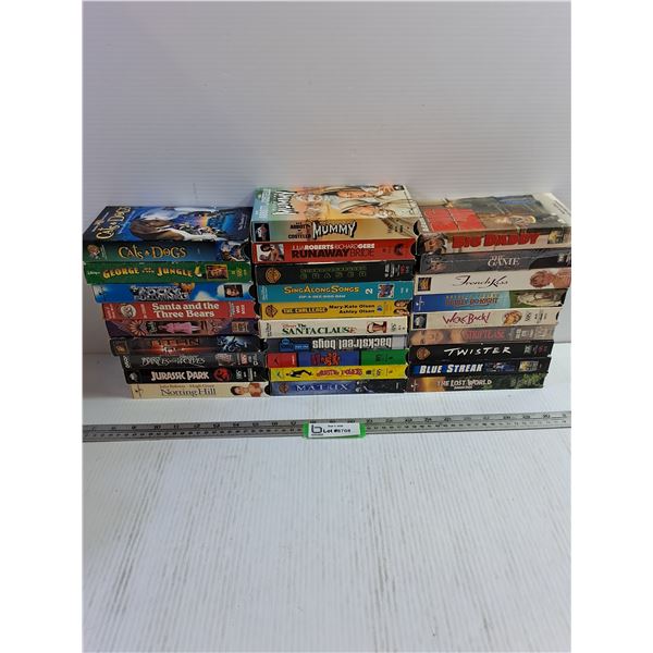 (28) Assorted VHS Tapes - Jurassic Park, Big Daddy, The Matrix