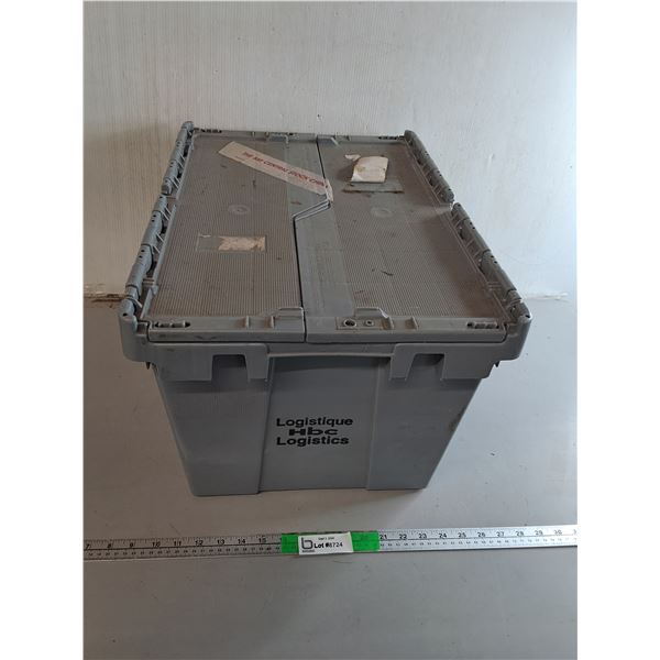 Plastic Storage Tote with Folding Lid 21.5" x 15.5" x 13"- Can't Ship