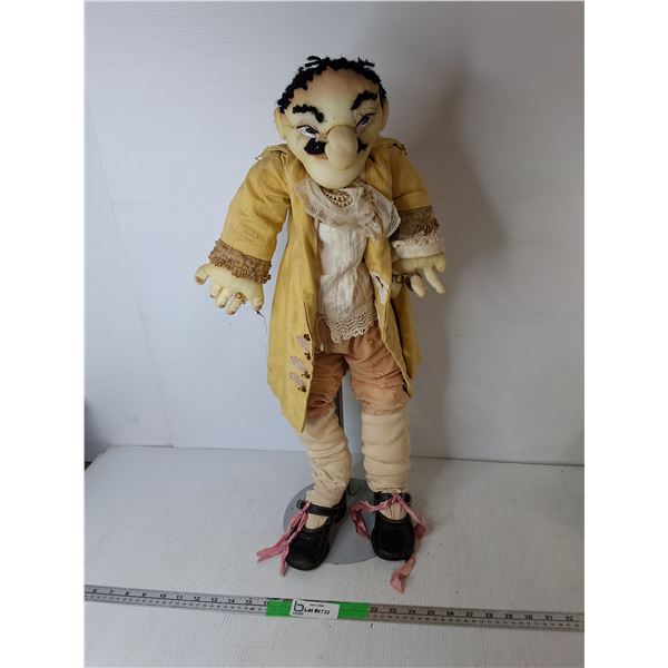 Cloth Folk Art Character Doll with Stand 27"- Can't Ship