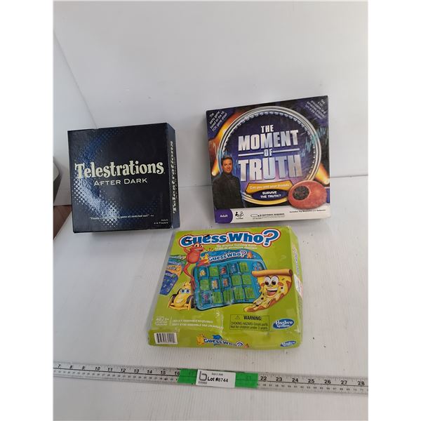Guess Who-Missing Cards, The Moment of Truth, Telestrations After Dark Games