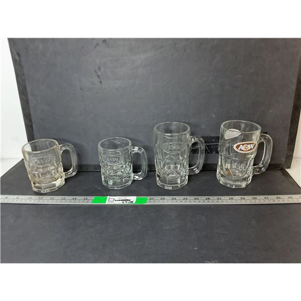 (4) A & W Mugs up to 6"