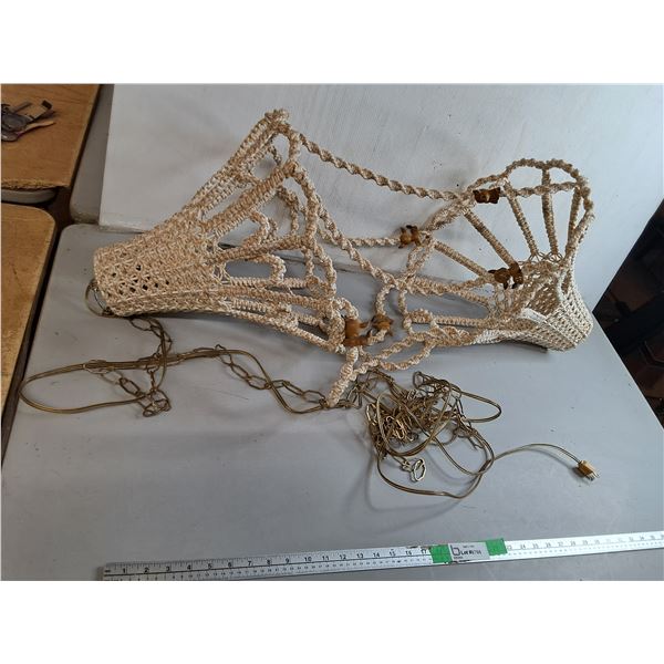 Macrame Ceiling Lamp/Plant Holder- As Is, Can't Ship