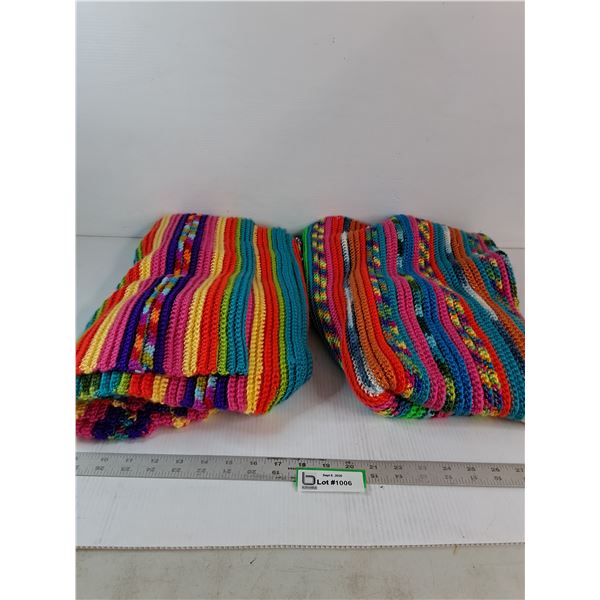Colorful Knitted Blankets (2) - 46 x 40 and 40 x 40