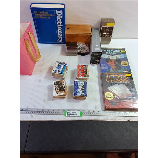 (300 ) Hockey Cards, Dictionary, Lens Filters, Misc